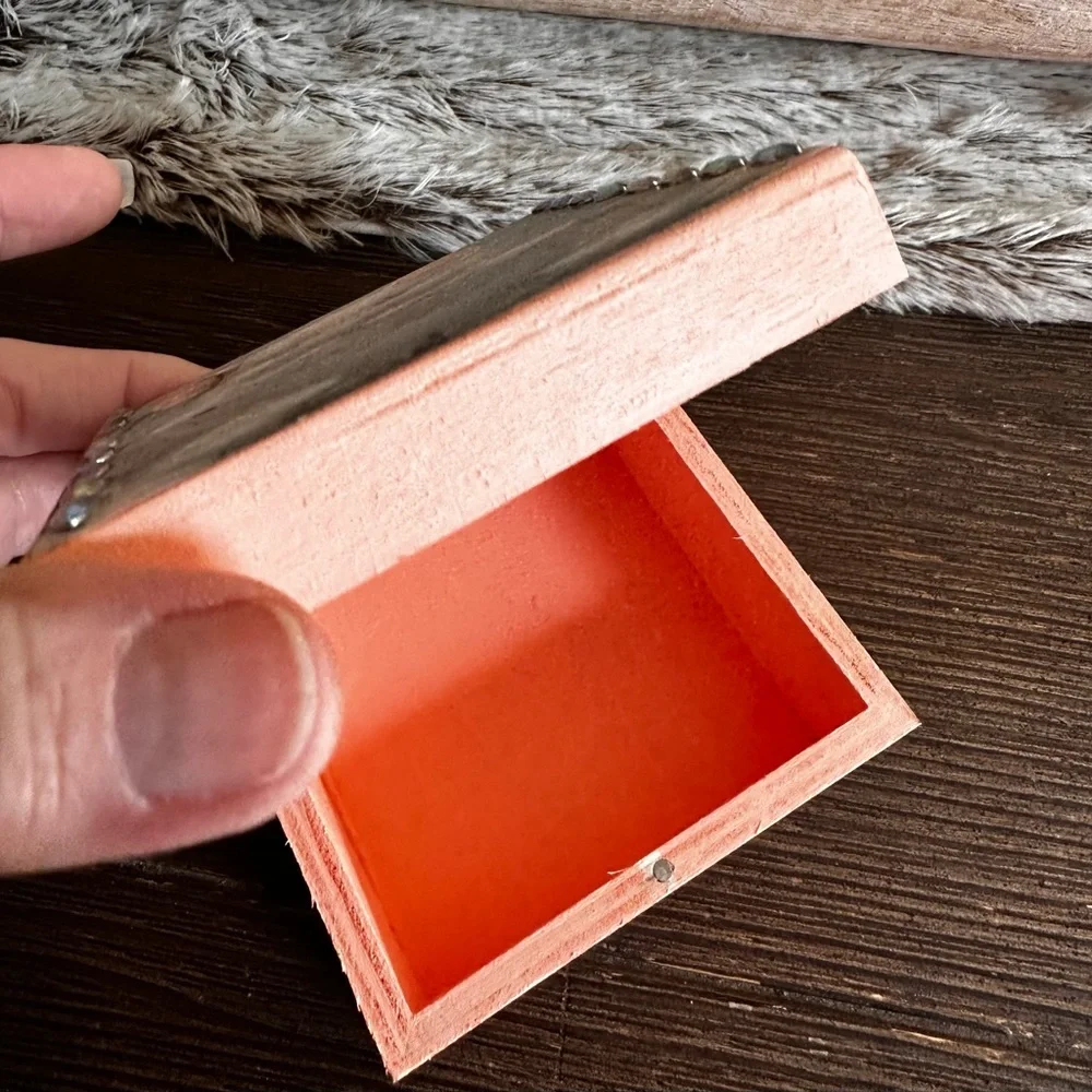 Hand crafted Mouse in Teacup Decorative wooden trinket box